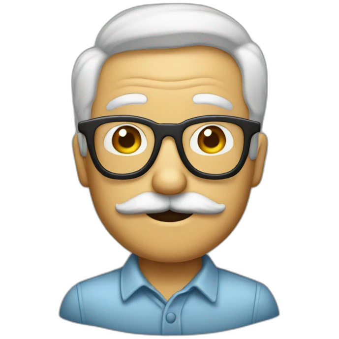 Emoji con gafas y bigote de abuelo emoji