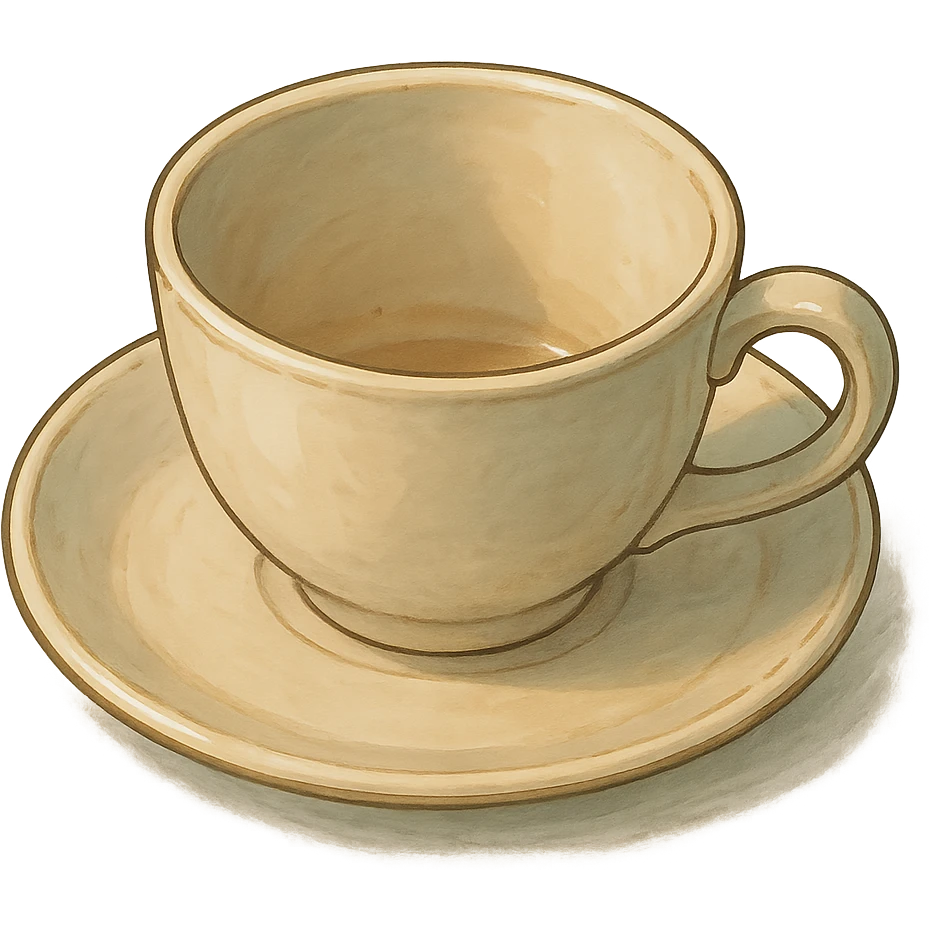 empty coffee cup in ghibli style emoji