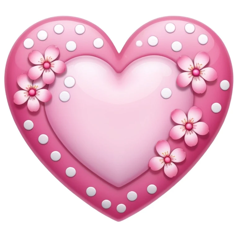 heart with sakura and polka dot pattern emoji