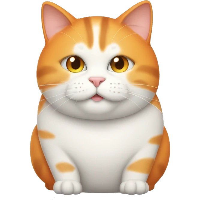 Orange and white fat cat  emoji