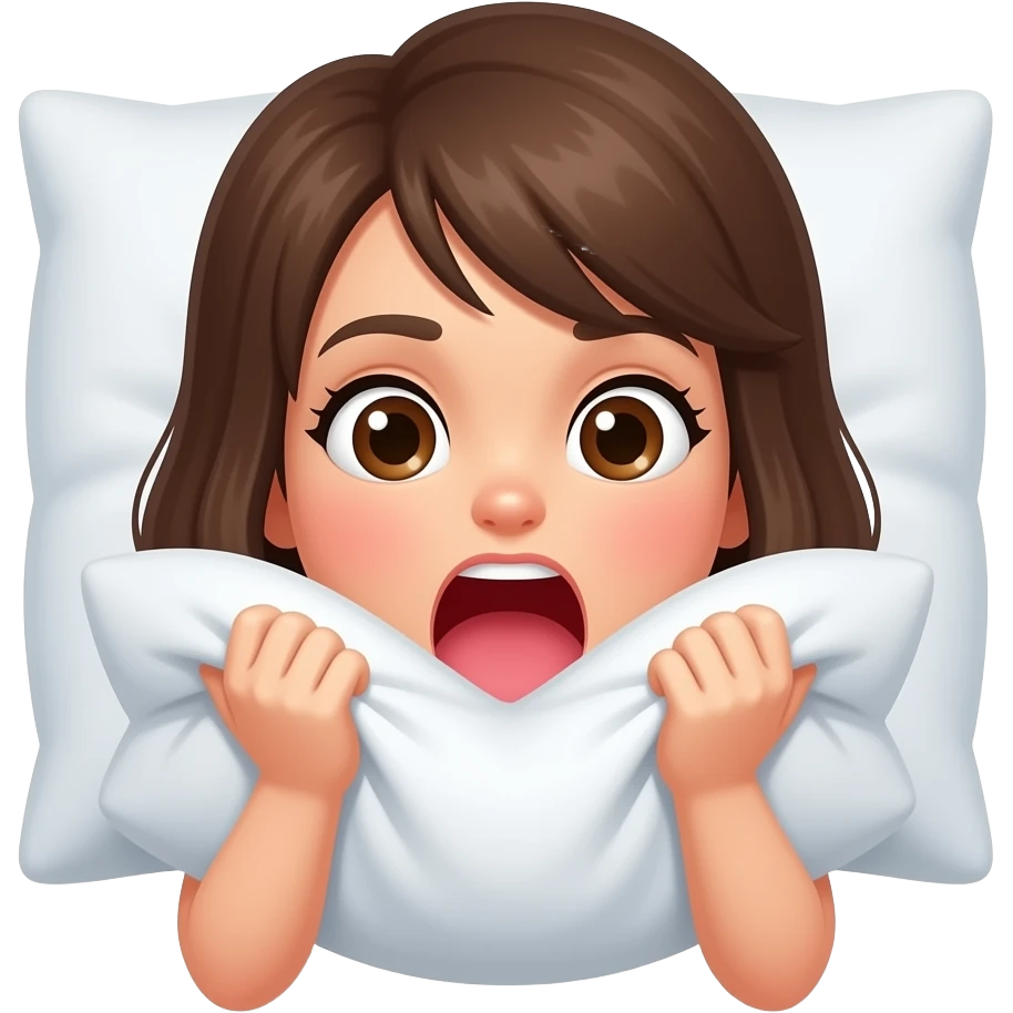 girl screaming into a pillow emoji emoji