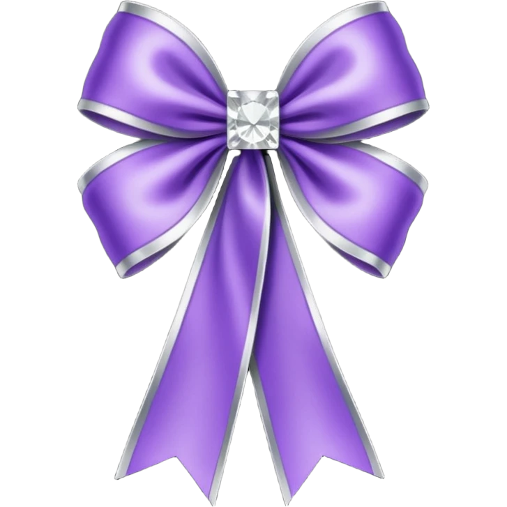 violet ribbon with diamonds emoji