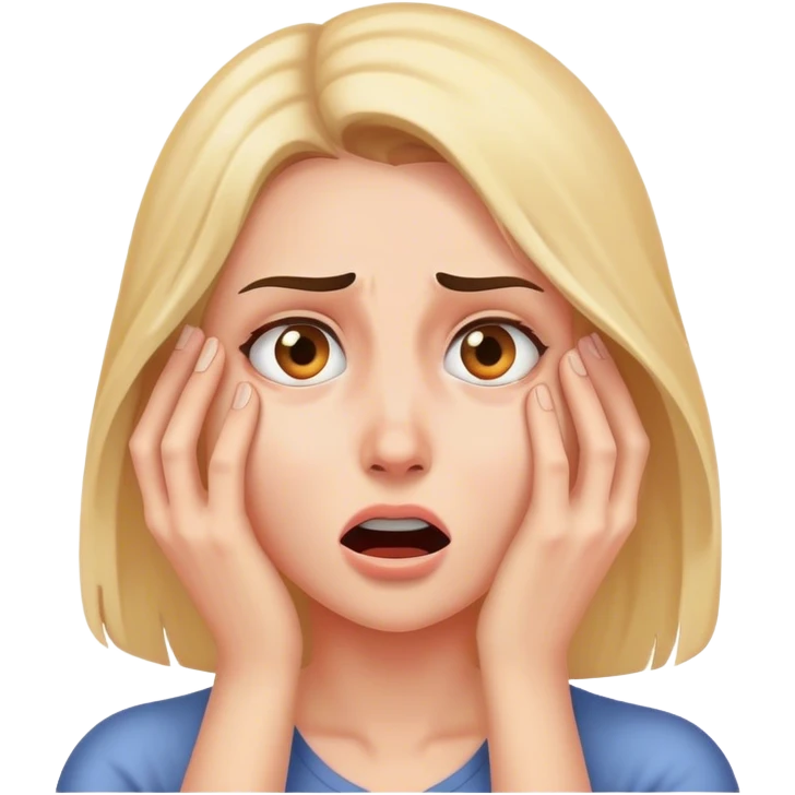 Woman shielding her face in fear  emoji
