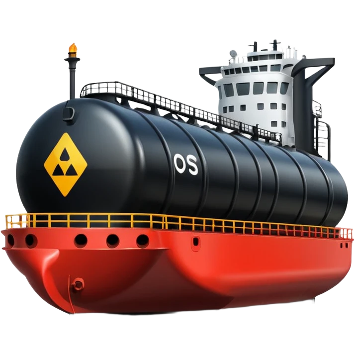 Generate a black oil tanker emoji