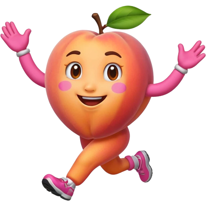 Emoji Peach with hand sprints emoji