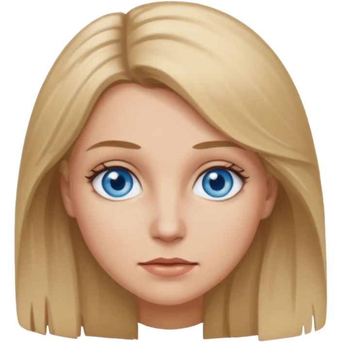 Large white lady with blue eyes and dirty blond hair emoji