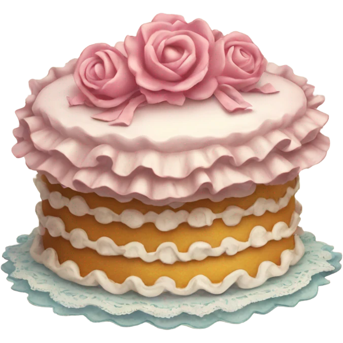 frilly vintage cake emoji