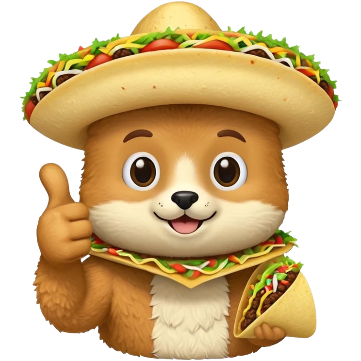 Furry holding taco giving thumbs up emoji
