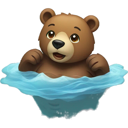 bear in lake emoji