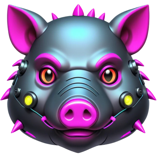 cyberpunk hog with neon emoji