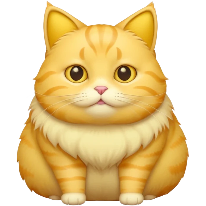 cute completely yellow fat cat whole body emoji