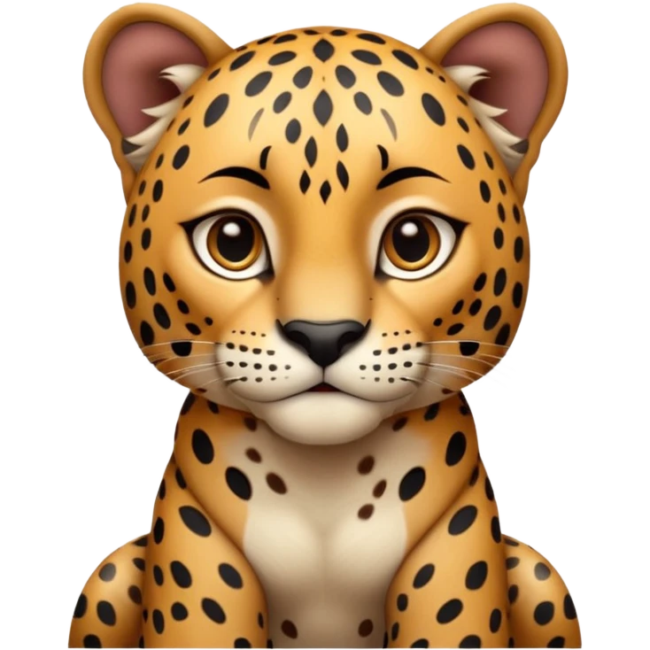 A high-resolution photo-realistic digital illustration of a baby jaguar, chest upward A high-resolution, photo-realistic digital illustration of a majestic young jaguar emoji
