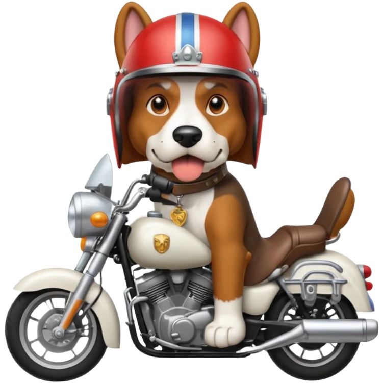 angry bassett hound on a motorcycle emoji