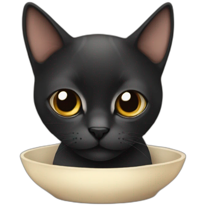 gato negro con manchas cafes emoji