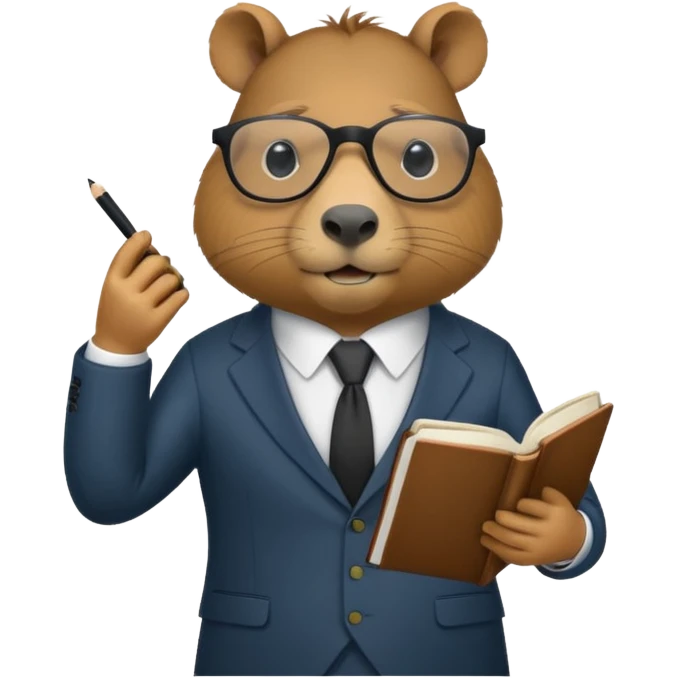 capybara reading in suit emoji