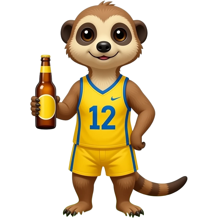 I would like to create a meerkat in netball gear drinking a beer emoji