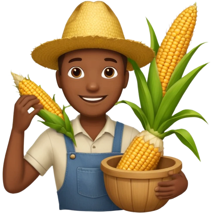 BLACK MAN HOLDING AN CORN POT emoji