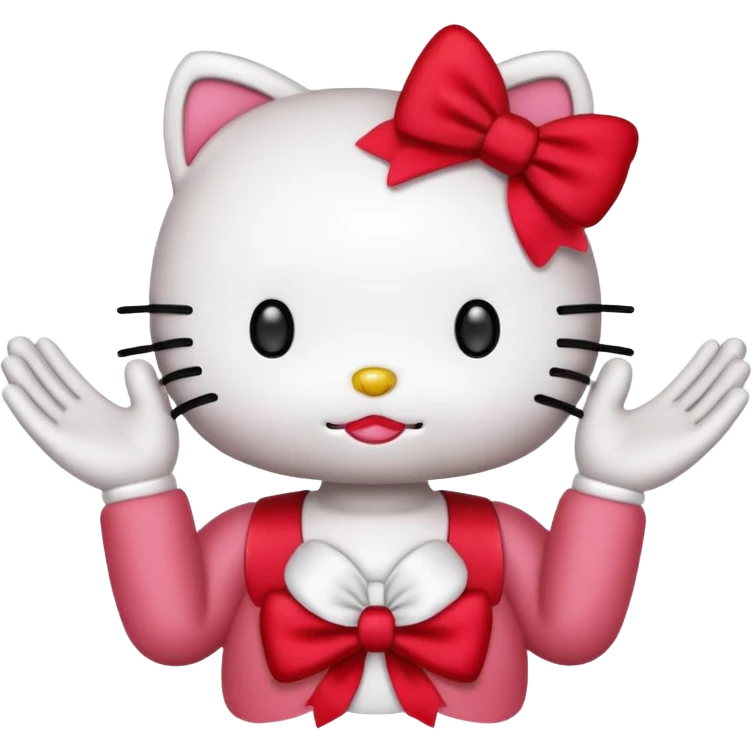 hello kitty holding up 67 with both hands emoji