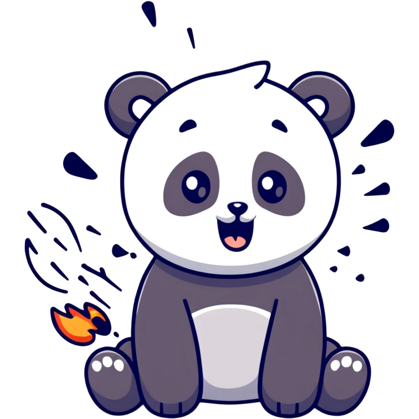 panda with exploding head emoji