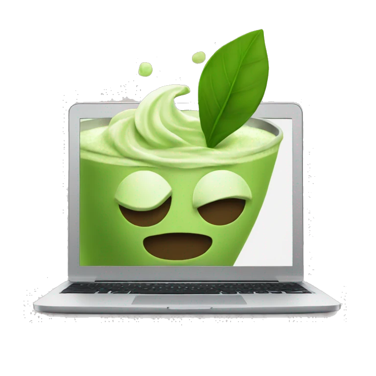 Matcha and laptop  emoji