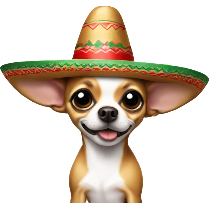 chihuahua wearing mexican hat emoji
