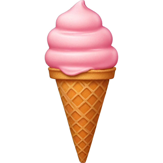 strawberry ice cream on a cone emoji
