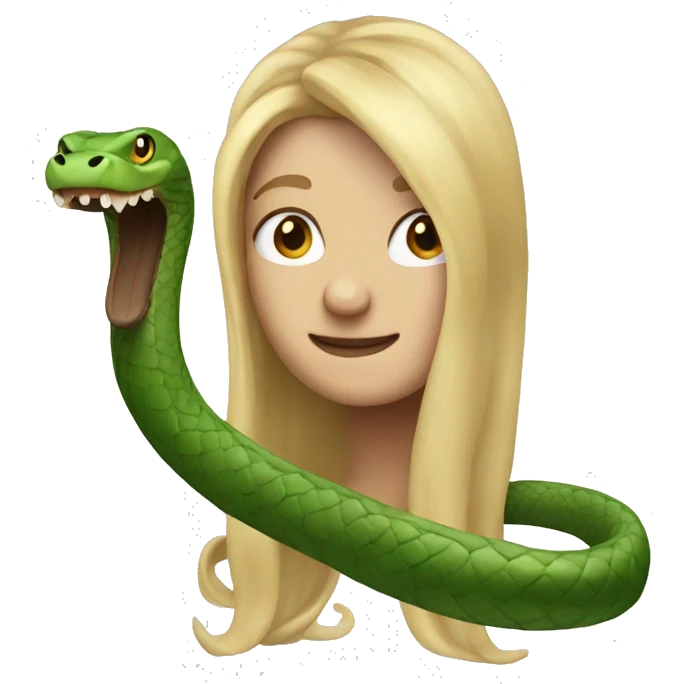 Snake with long blond hair  emoji