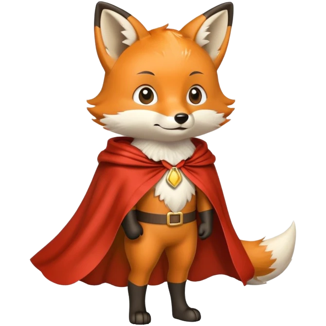 Posing fox with cape emoji