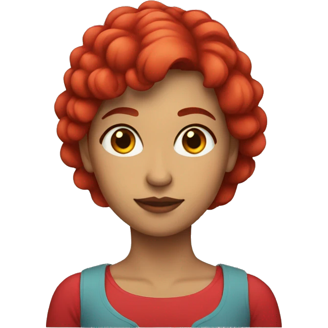 mujer con pelo rojo emoji