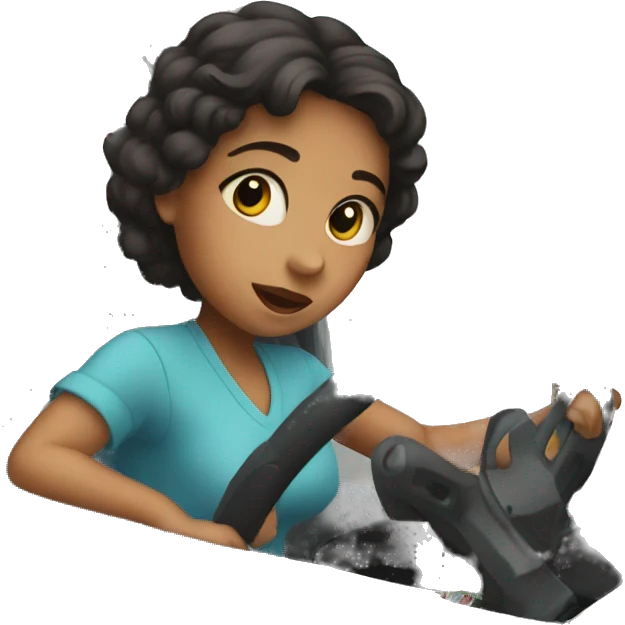 a bab girl driving a truck emoji