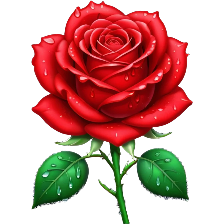 glitter red rose with blood emoji