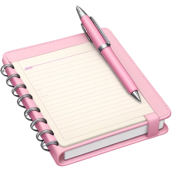 Light Pink Planner open notebook with pink pen emoji
