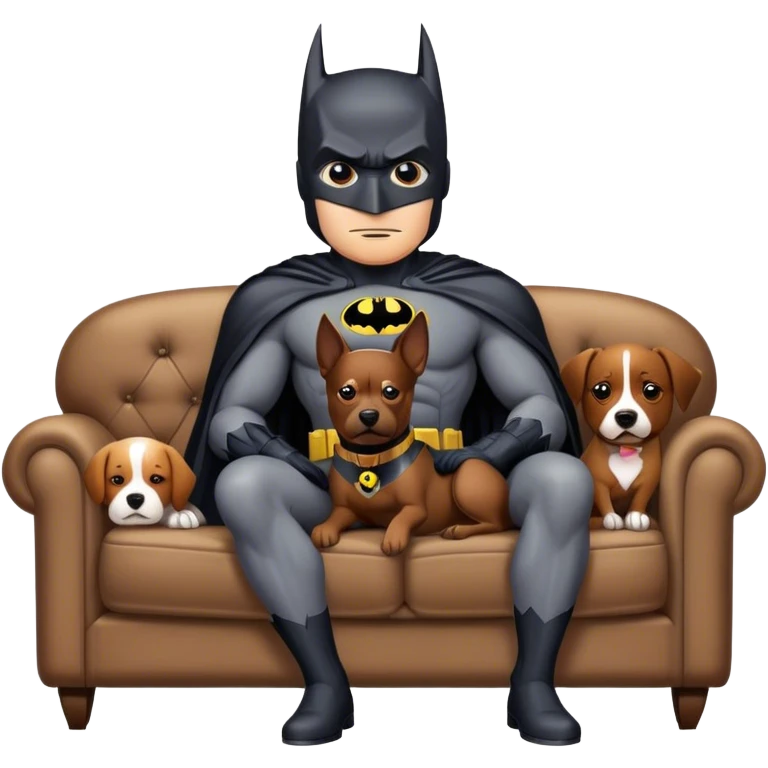 batman on couch with dog emoji