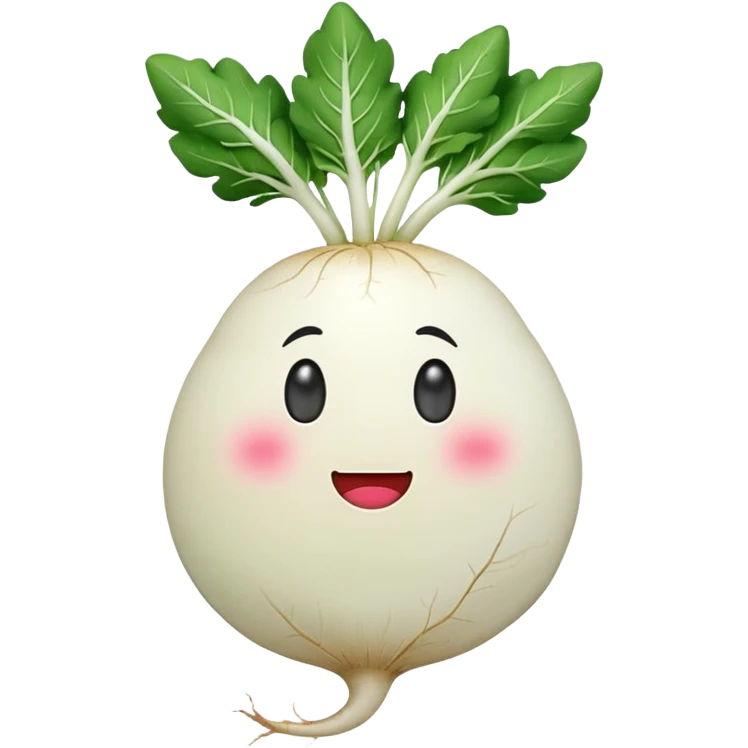 Make a long white Korean radish apple emoji style emoji