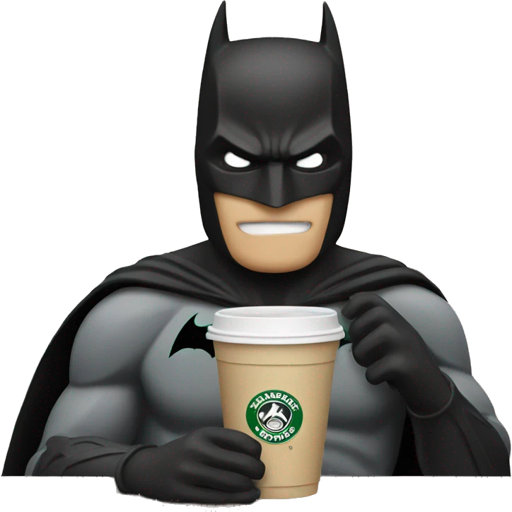 Batman drinking Starbucks emoji
