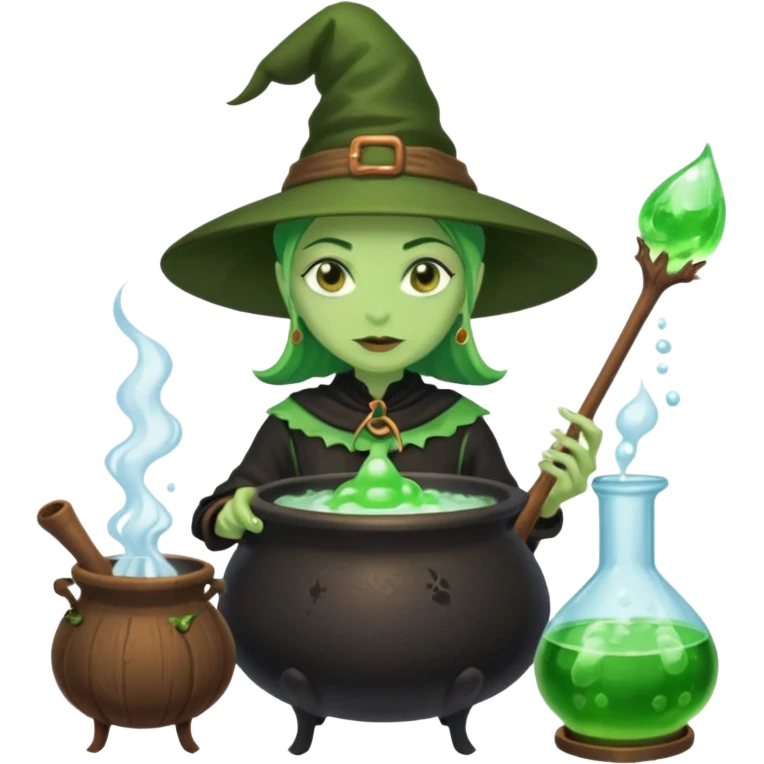 green witch cooking potion emoji