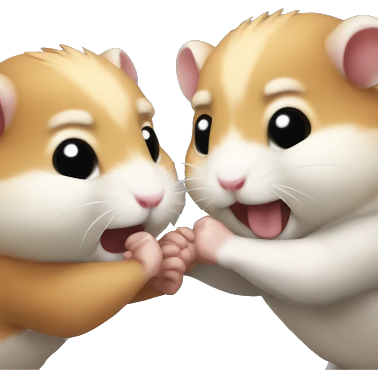 two hamster wrestling emoji