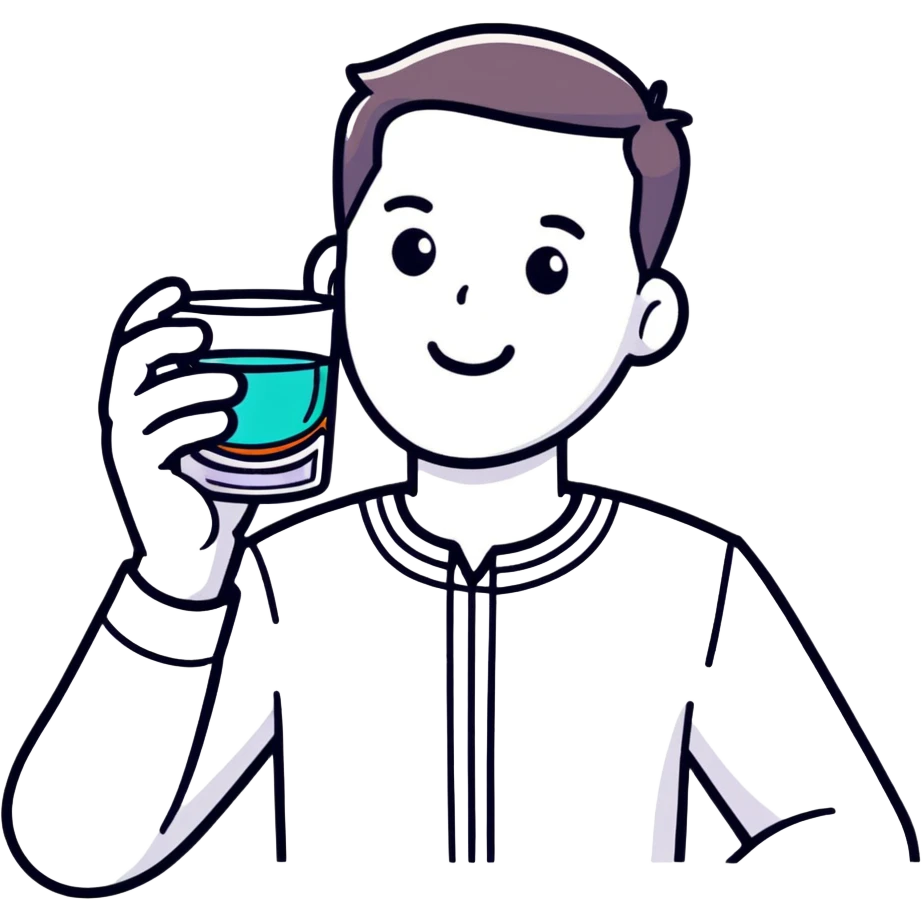 man holding shot glass emoji