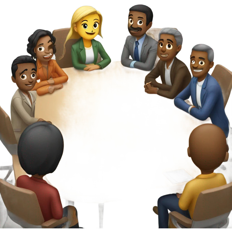 group discussion at a table emoji