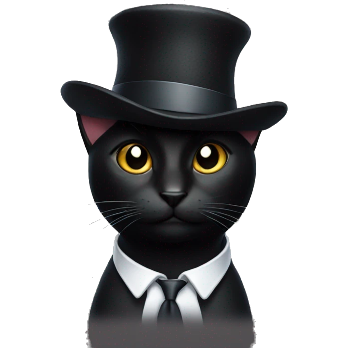 black cat in which hat emoji