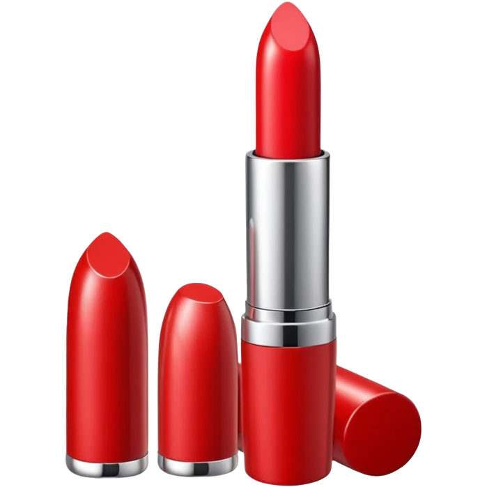 lipstick bullet, polished silver chrome, sexy beauty symbol emoji