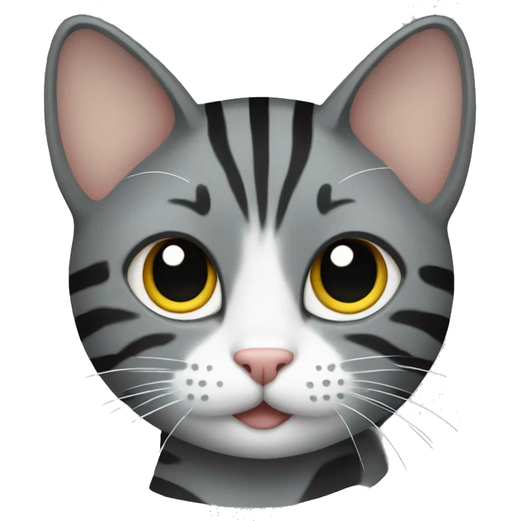 gray cat black stripes emoji