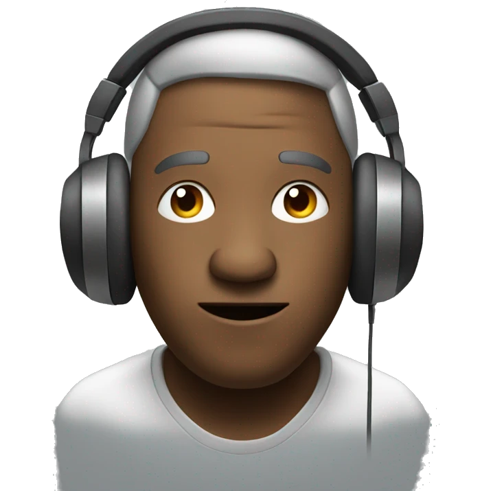 A man with head phone listen a music emoji