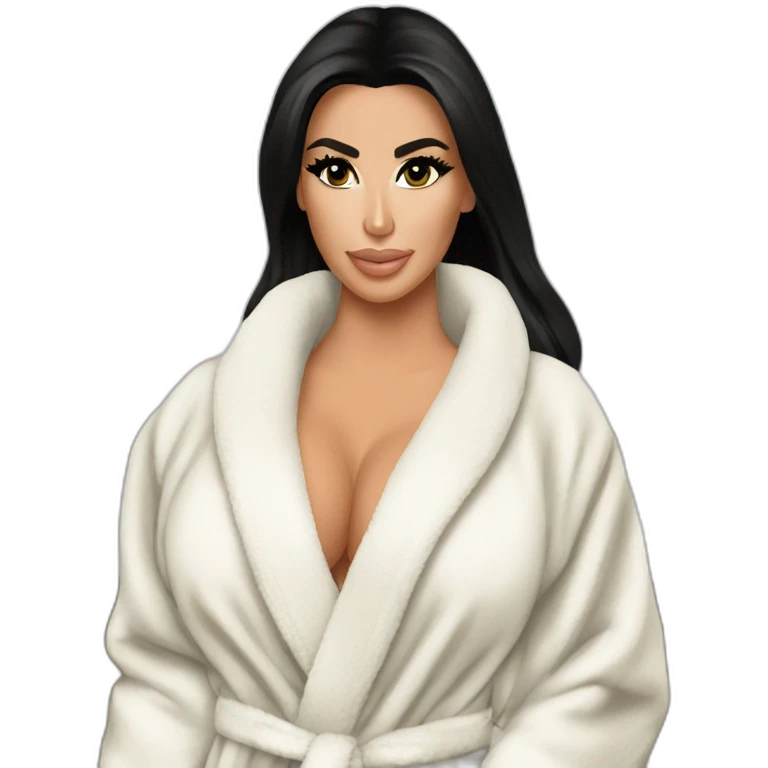 Kim kardashian perfect round bum bathrobe behind emoji