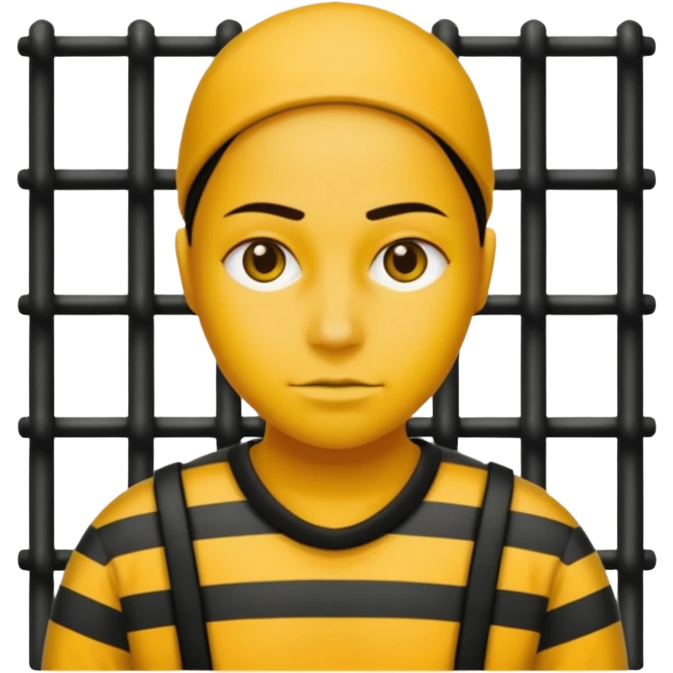 Humain avec une tenue de prisonnier noir et jaune  emoji