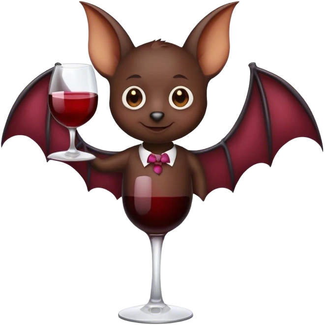 Bat with wine  emoji