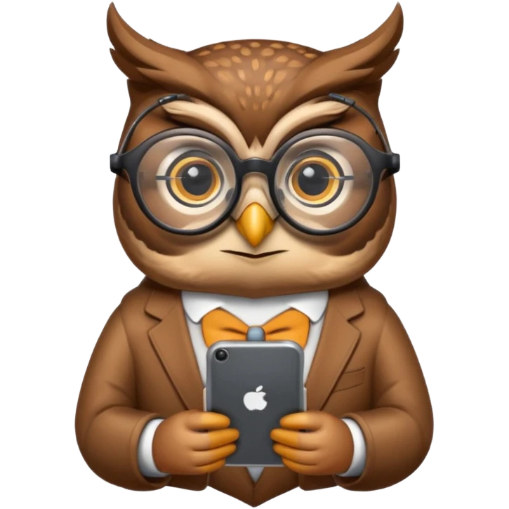 Generate a beautiful smart owl with a smart device emoji