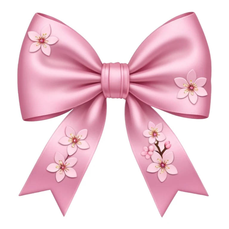 sakura bow with tiny sakura blossoms emoji