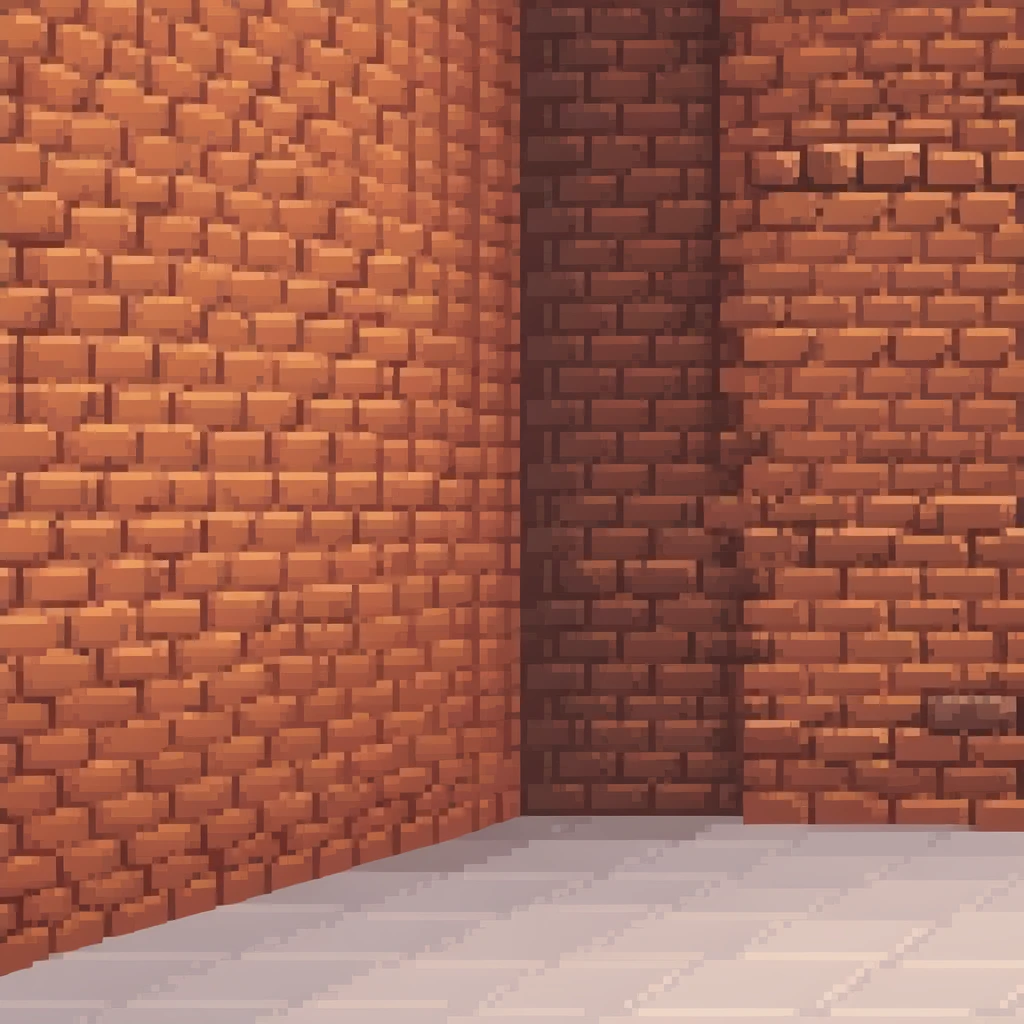 brick wall corner view, perspective of two walls meeting emoji