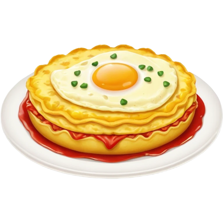 EggOmelette with red chicken 65 stuffed emoji